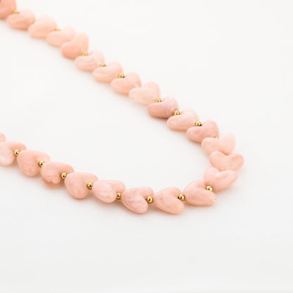 Kralenketting in hartjesvorm | Goud & Roze