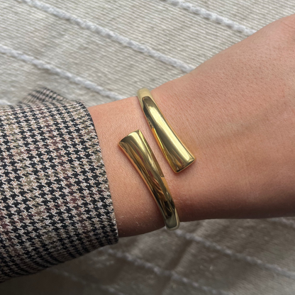 Bangle armband met rechthoeken | Goudkleurig