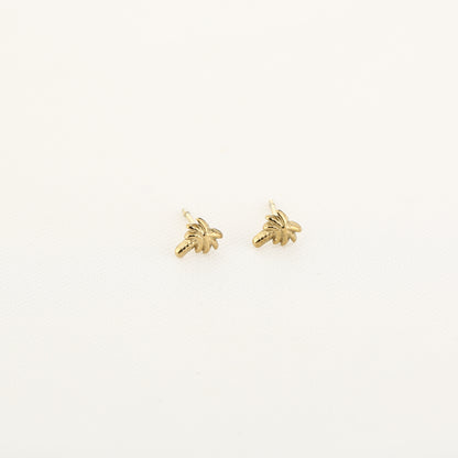 Oorknopjes met mini palmboom | Goudkleurig