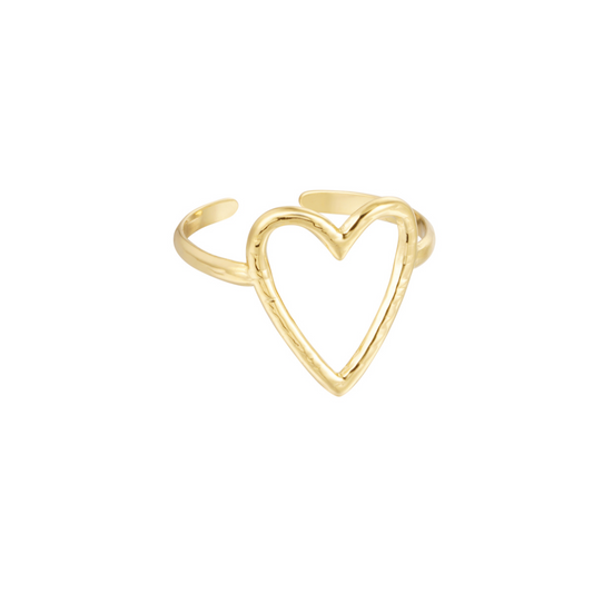 Ring met hart | Goudkleurig