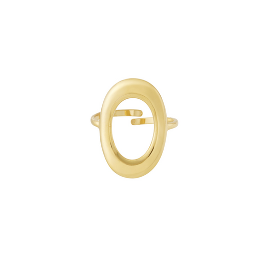 Ring met open ovaal | Goudkleurig