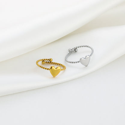 Ring met hartje | Goudkleurig