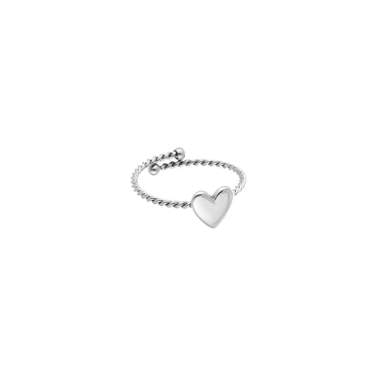 Ring met hartje | Zilverkleurig