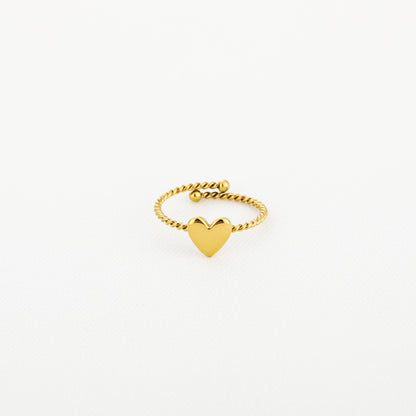 Ring met hartje | Goudkleurig
