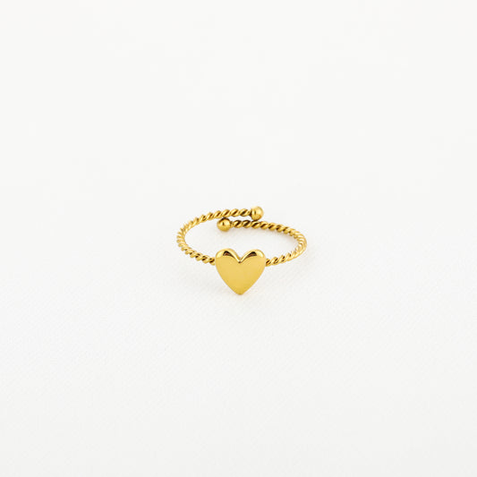 Ring met hartje | Goudkleurig