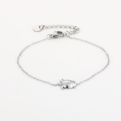 Armband met schildpad | Zilverkleurig