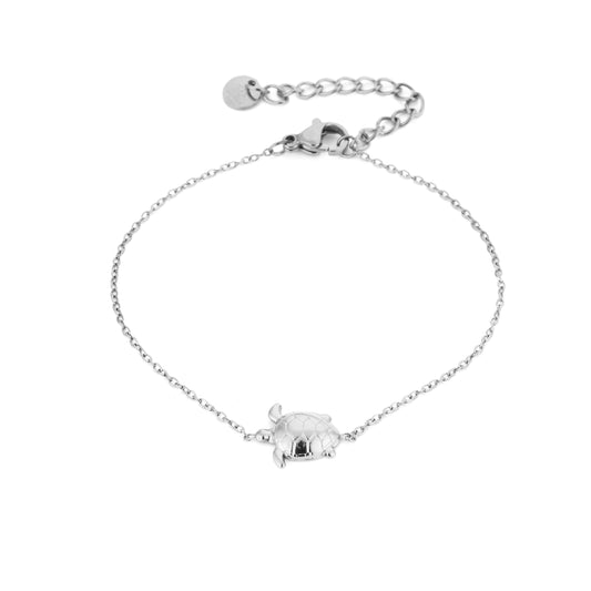 Armband met schildpad | Zilverkleurig