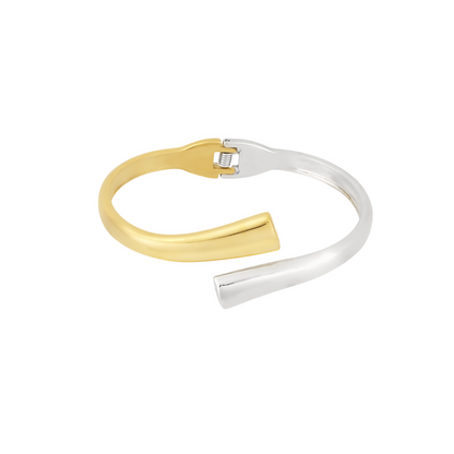 Bangle armband met rechthoeken | Goud- en zilverkleurig