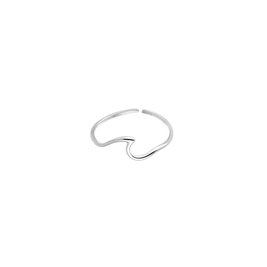 Ring met golf | Zilverkleurig