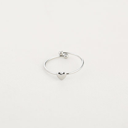 Ring met klein hartje | Zilverkleurig
